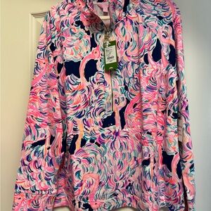 Lilly Pulitzer Pink and Blue Patterned Pullover